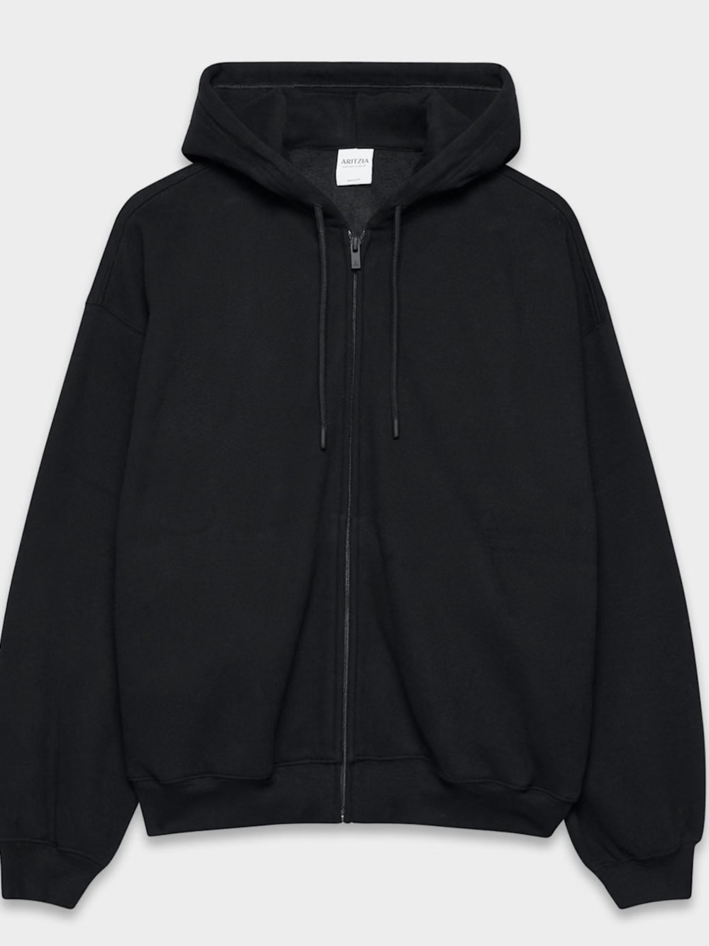 Aritzia Black Oversized Zip-Up Hoodie